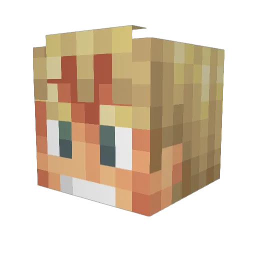 RyderC13 Minecraft avatar head, 3D render