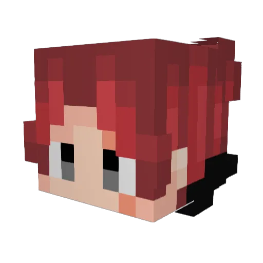 Ryeloo Minecraft avatar head, 3D render