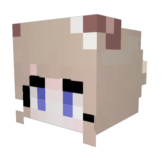 Ryeneu Minecraft avatar head, 3D render