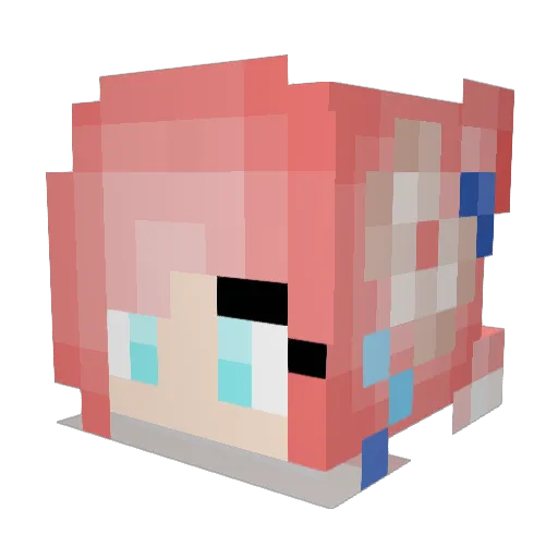 Ryfichu Minecraft avatar head, 3D render
