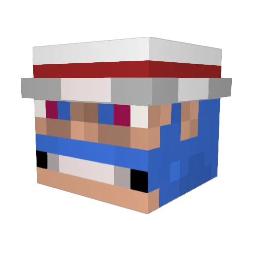 Ryiss Minecraft avatar head, 3D render
