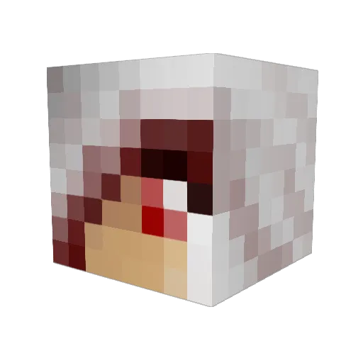 Rykierful Minecraft avatar head, 3D render