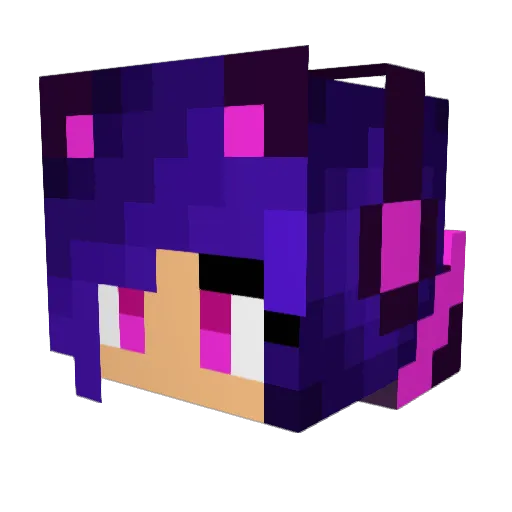 Ryleema Minecraft avatar head, 3D render