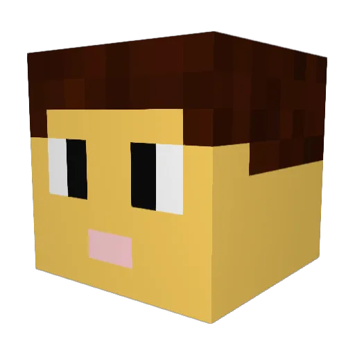 Rylo8 Minecraft avatar head, 3D render