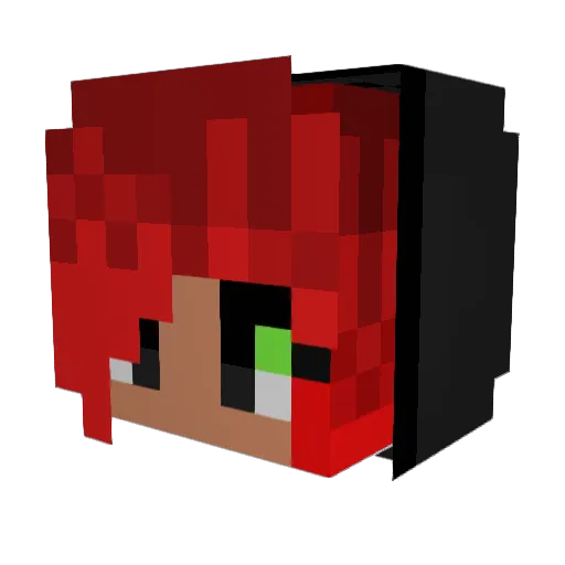 Rymka Minecraft avatar head, 3D render