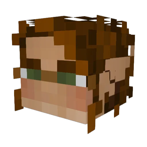 Rynlocke Minecraft avatar head, 3D render