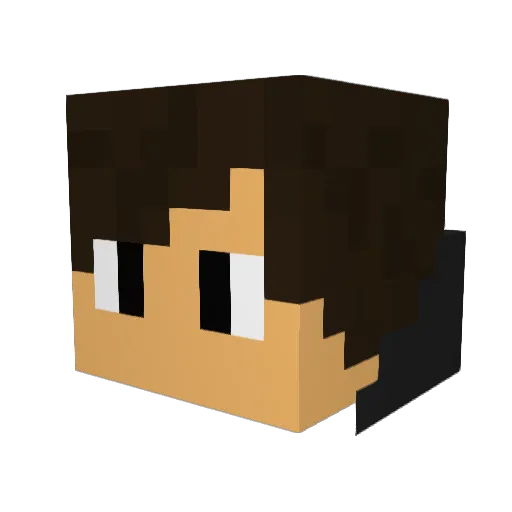 RyoStick Minecraft avatar head, 3D render