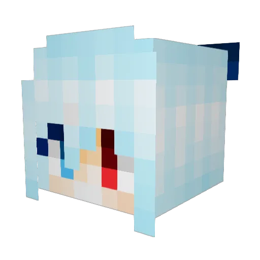 Ryobiko Minecraft avatar head, 3D render