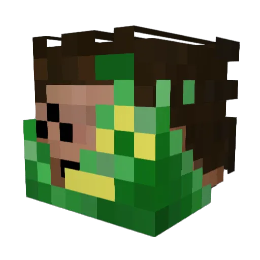 Ryodara Minecraft avatar head, 3D render