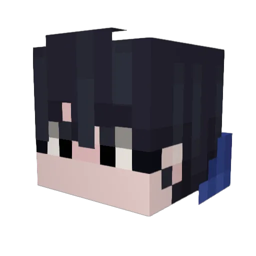Ryokazu Minecraft avatar head, 3D render