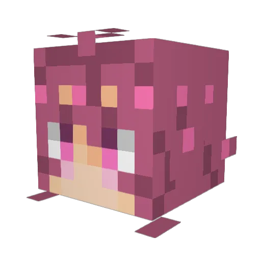 Ryokutan Minecraft avatar head, 3D render