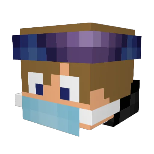 Ryonyay Minecraft avatar head, 3D render