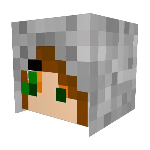Ryopini Minecraft avatar head, 3D render