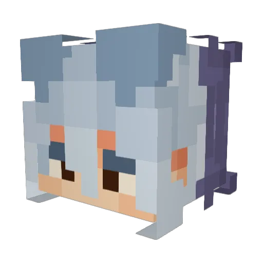Ryoshi Minecraft avatar head, 3D render