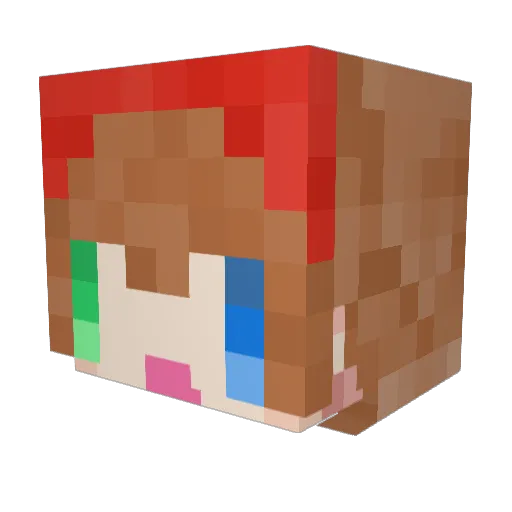 Ryoubichan Minecraft avatar head, 3D render