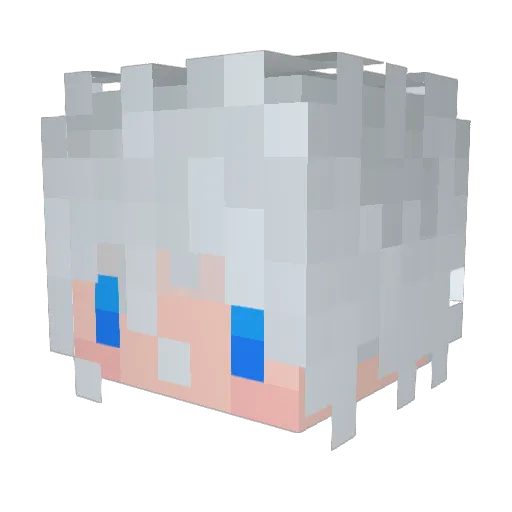 Ryougi_Kagami Minecraft avatar head, 3D render