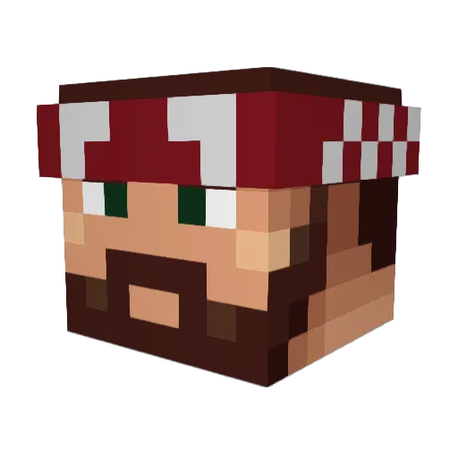 Rypien Minecraft avatar head, 3D render