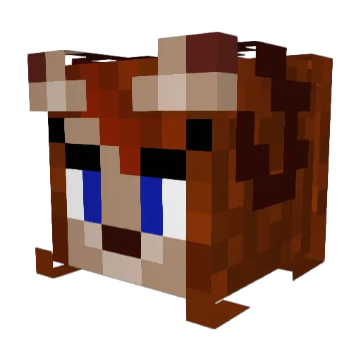 Rysali Minecraft avatar head, 3D render