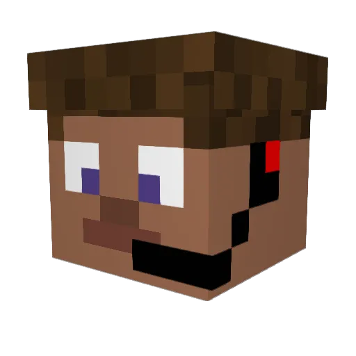 Rysiownik Minecraft avatar head, 3D render