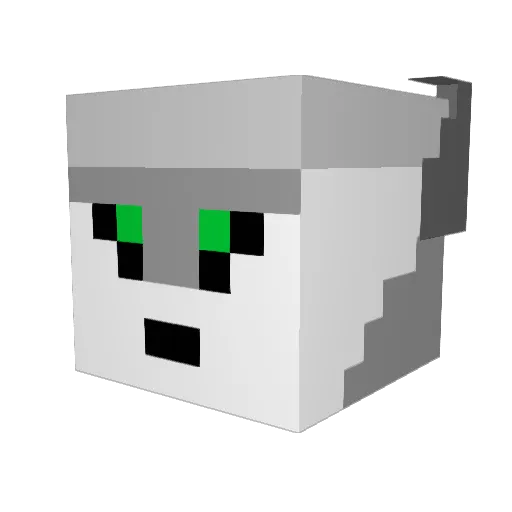 Rysir Minecraft avatar head, 3D render