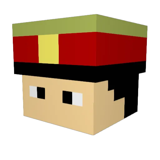 Ryu201 Minecraft avatar head, 3D render