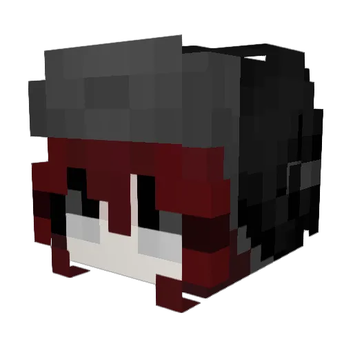 RyuCookie Minecraft avatar head, 3D render
