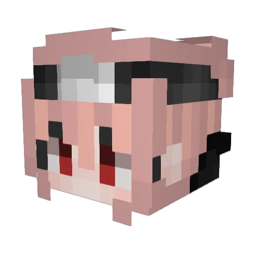 RyuDaH Minecraft avatar head, 3D render