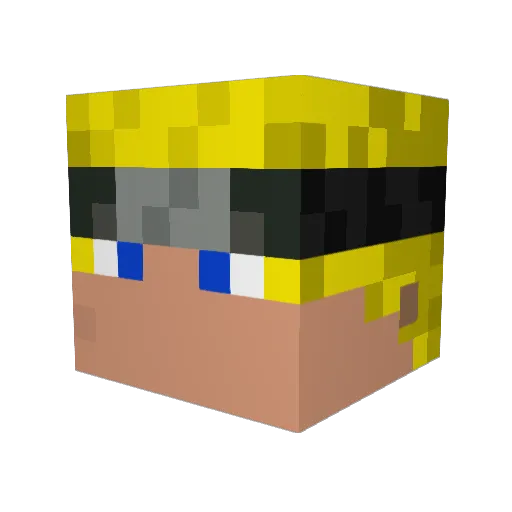 RyuGz Minecraft avatar head, 3D render