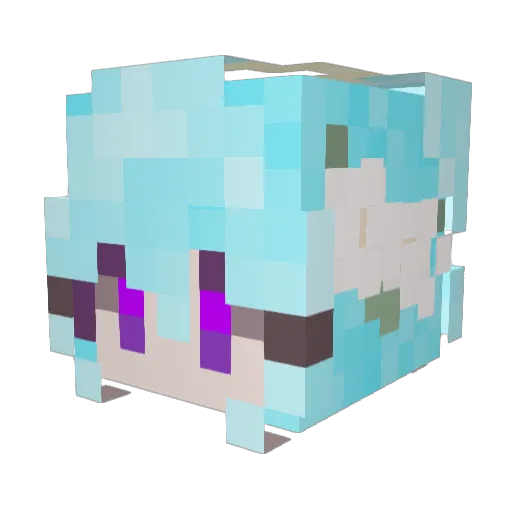 Ryubada Minecraft avatar head, 3D render