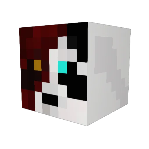 Ryubii Minecraft avatar head, 3D render