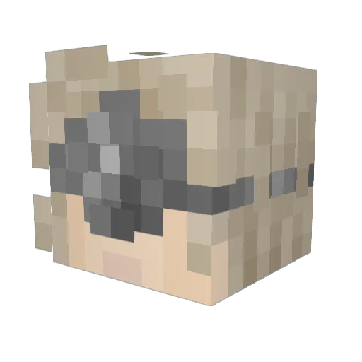 Ryubot Minecraft avatar head, 3D render