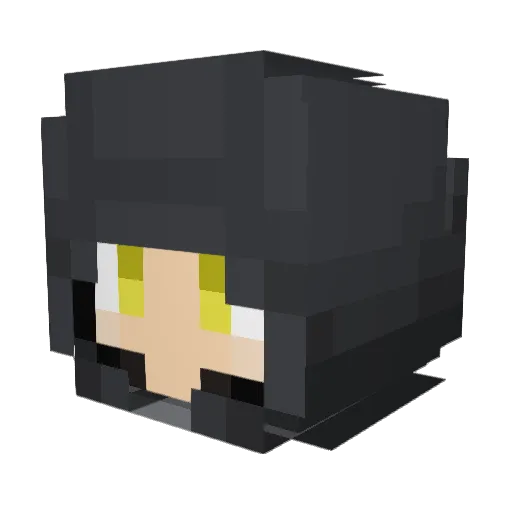 Ryuiku Minecraft avatar head, 3D render