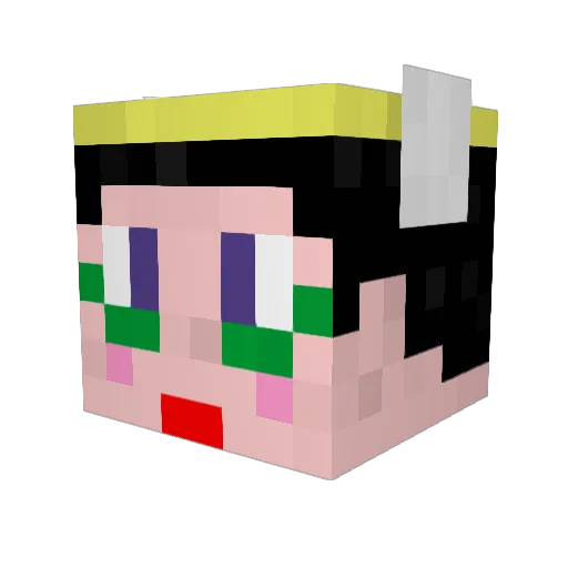 Ryuji124 Minecraft avatar head, 3D render