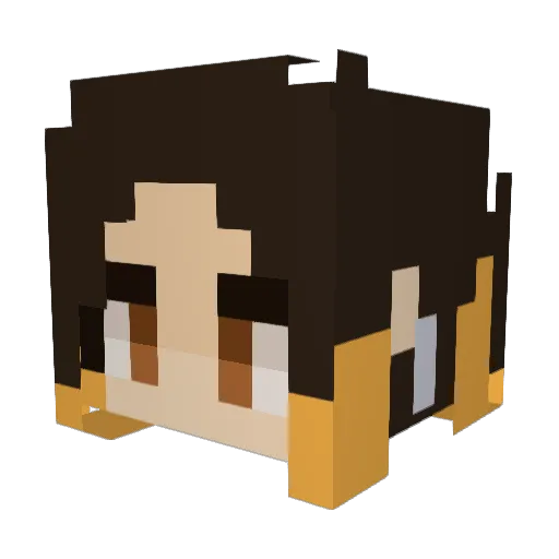 Ryujinbbg Minecraft avatar head, 3D render