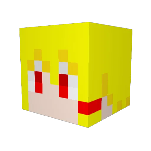 Ryumiya Minecraft avatar head, 3D render