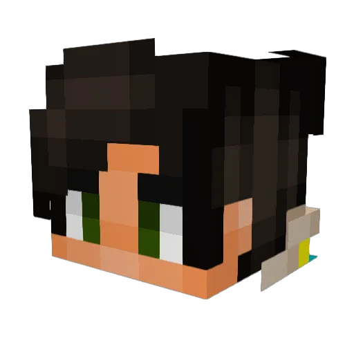 Ryumq Minecraft avatar head, 3D render