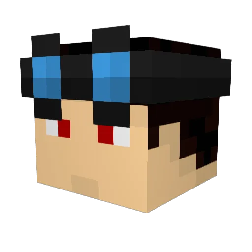Ryunozan Minecraft avatar head, 3D render