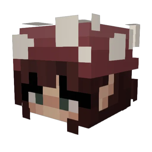 RyuseiOtama Minecraft avatar head, 3D render