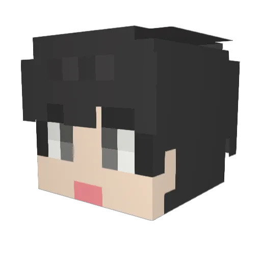 Ryusw7 Minecraft avatar head, 3D render