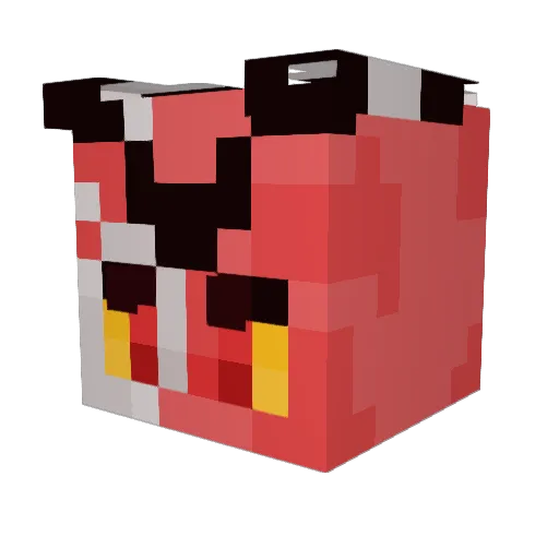 RyuuAuLait Minecraft avatar head, 3D render