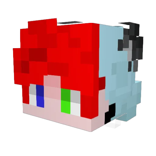 RyuuPink Minecraft avatar head, 3D render