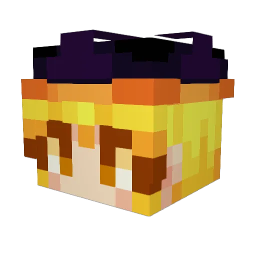 Ryuufa Minecraft avatar head, 3D render