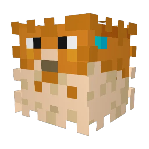 Ryuukari Minecraft avatar head, 3D render