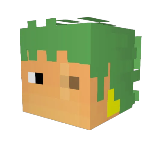 Ryuutetsu3 Minecraft avatar head, 3D render