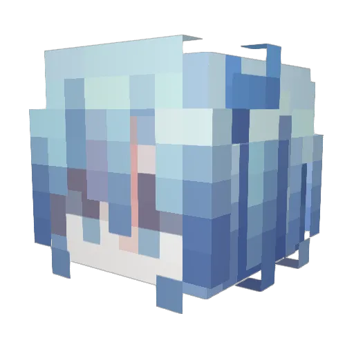 Ryuverie Minecraft avatar head, 3D render