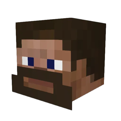 Ryzelf Minecraft avatar head, 3D render