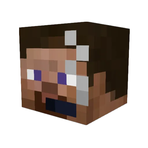 Ryzenru Minecraft avatar head, 3D render