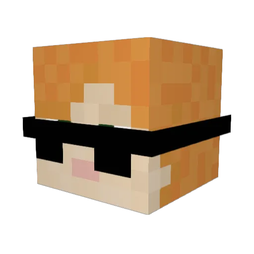 Ryzerps Minecraft avatar head, 3D render