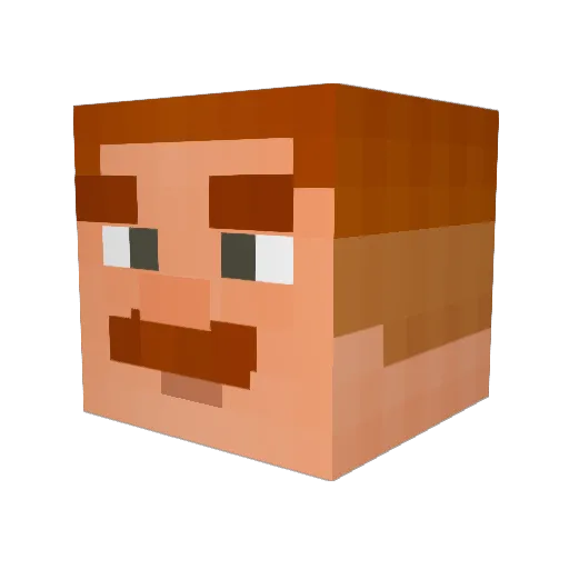 Ryzio08 Minecraft avatar head, 3D render