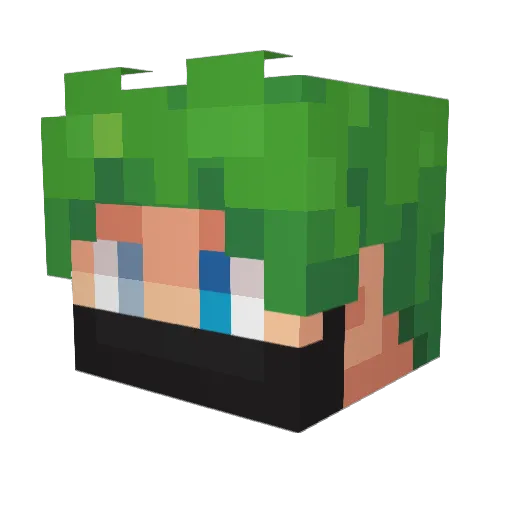Rzando Minecraft avatar head, 3D render